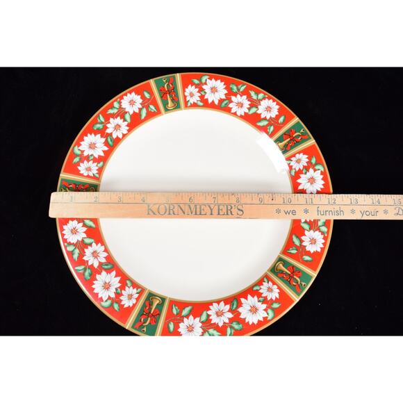 12" Chop Plate Round Platter Charlton Hall Christmas Dinnerware Kobe Poinsettia - Picture 7 of 8
